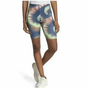 AFRM Nordstrom Lars Bike Shorts Size M Tie Dye Soft Multi Spiral NWT B52